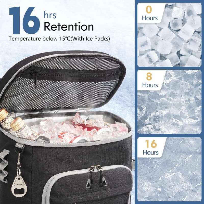 Insulated Cooler Backpack for Beach & Camping – Holds 33 Cans