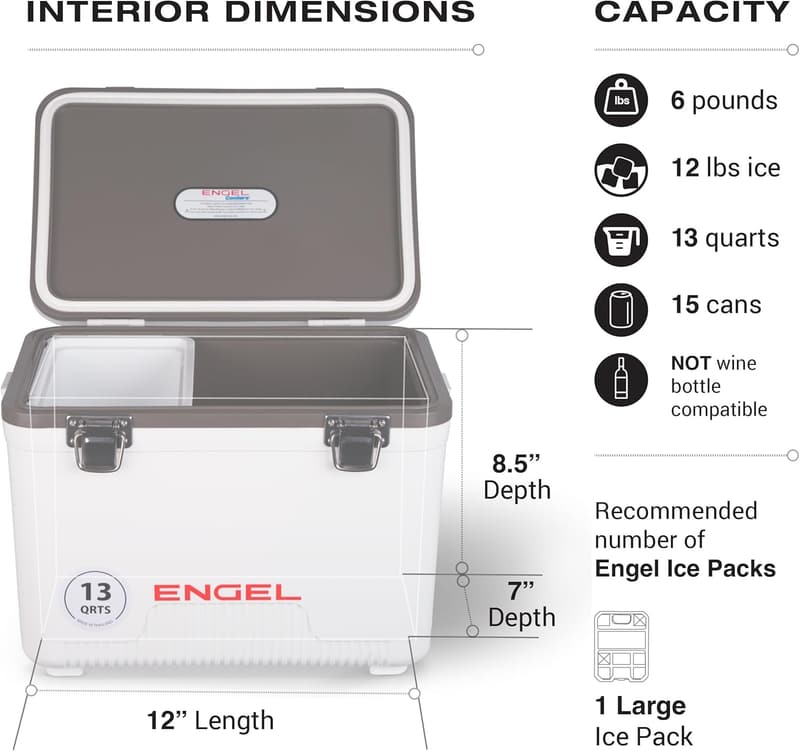 13qt Leak-Proof Drybox Cooler & Lunchbox for Men and Women