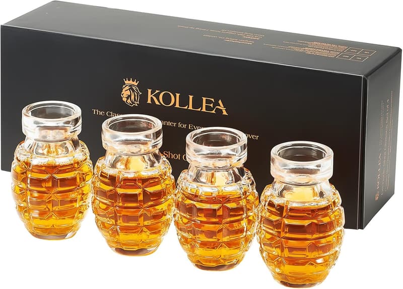 Father's Day Grenade Shot Glass Set for Men, Set of 4