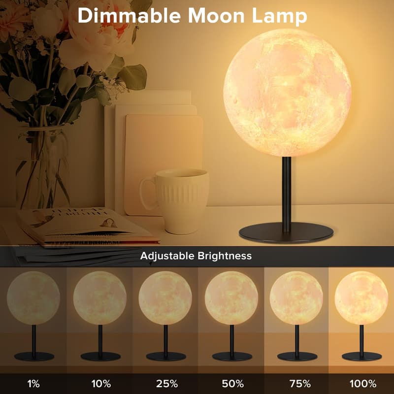 Dimmable Moon Lamp with 30 Modes - Nightstand Gift for Teens