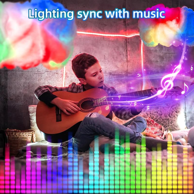 Aesthetic Cloud LED Lights - Music Sync Color Changing Wall Lamp