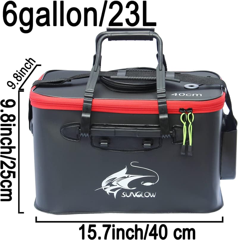Foldable Fishing Bucket for Live Bait - 6/8/10 Gallon