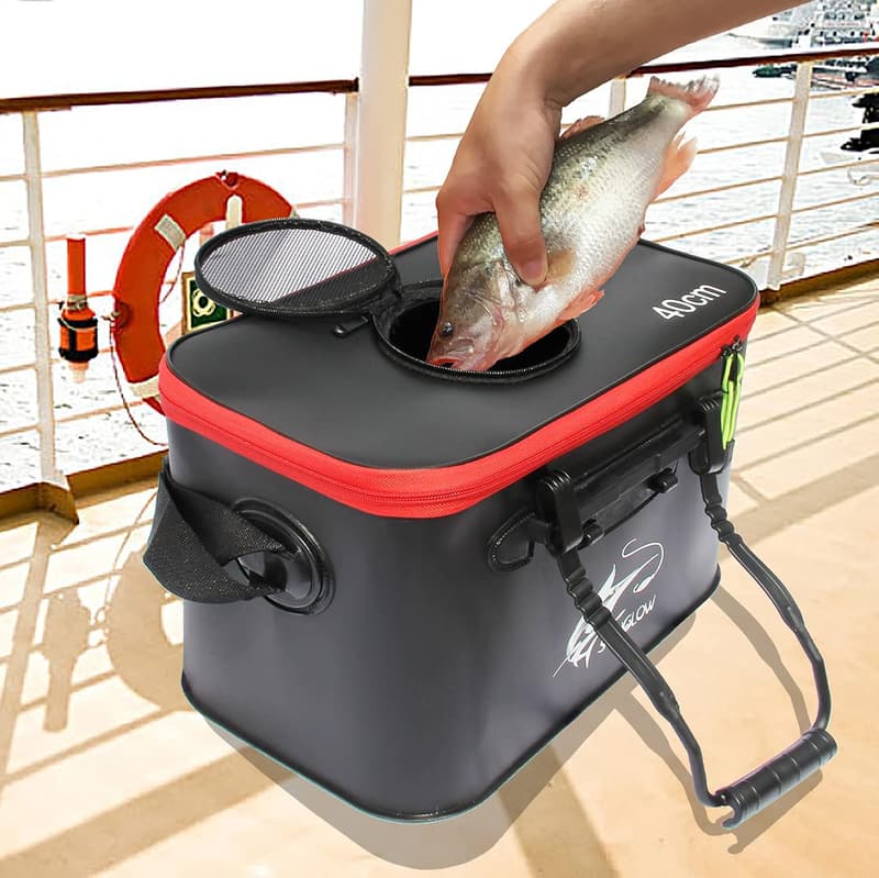 Foldable Fishing Bucket for Live Bait - 6/8/10 Gallon