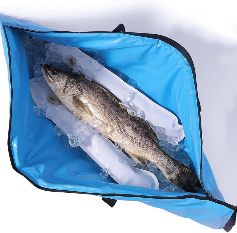 Insulated Portable Fish Cooler Bag - Leakproof, 24+ Hours Cold