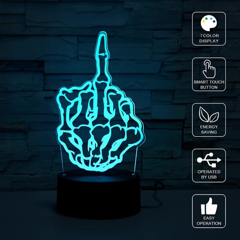 3D Illusion Night Light with 7 Color USB Touch Switch - Kids Gift