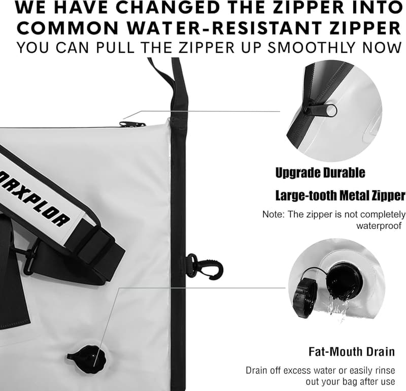 Large Insulated Fishing Cooler Bag with Water-Resistant Zipper
