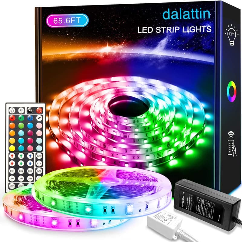 RGB Color Changing LED Strip Lights - 65.6ft for Home & Parties