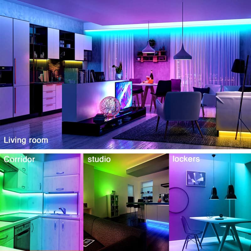 RGB Color Changing LED Strip Lights - 65.6ft for Home & Parties