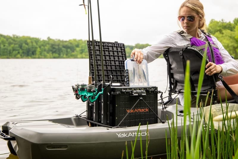 BlackPak Pro Fishing Crate with 3 Rod Holders - Compact & Durable