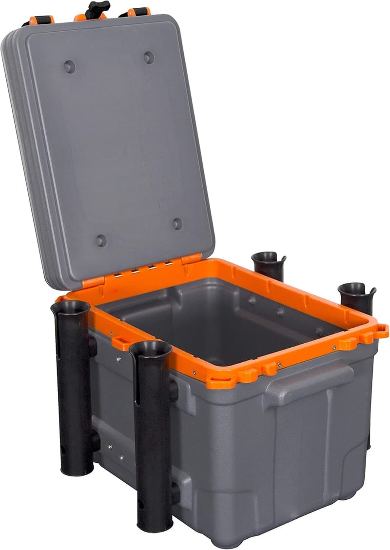 Kayak Crate for Tackle Storage with 4 Rod Holders