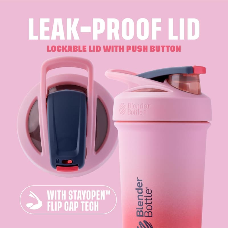 Insulated 25-Ounce Shaker Cup with Whisk - Flamingo Ombre