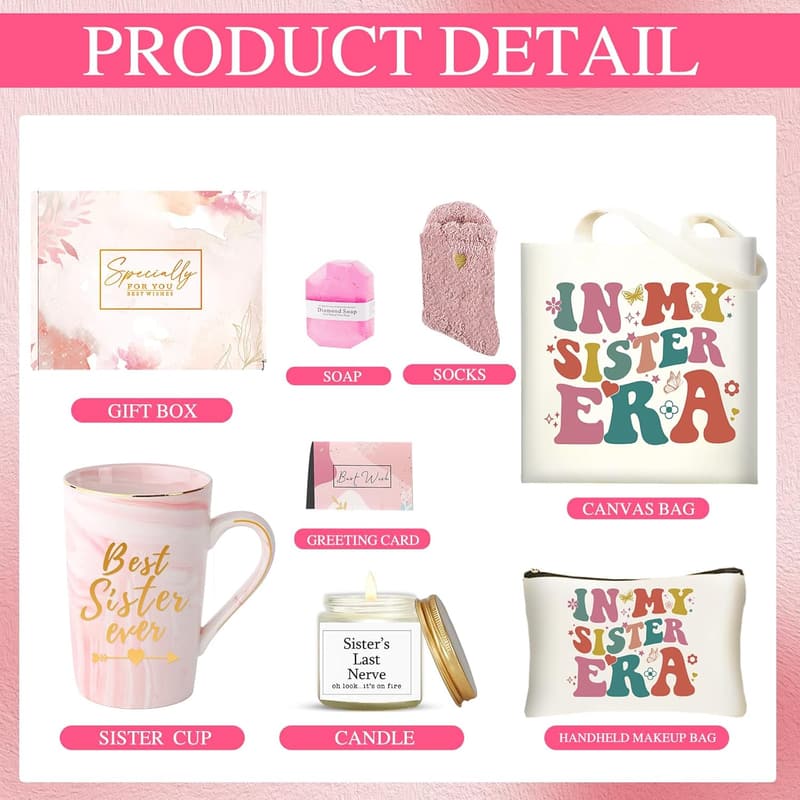 Unique Sister Gift Basket - Thoughtful Birthday & Mother's Day Present