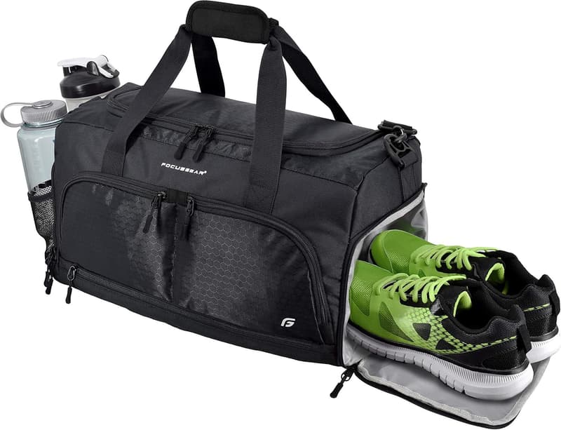 Durable Gym Duffel Bag with 10 Compartments and Water-Resistant Pouch