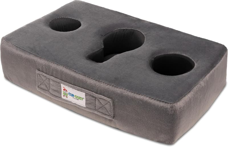 Gray Cup Cozy Pillow - Versatile Drink Holder for Any Setting