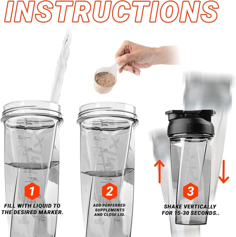 Portable 28oz Vortex Blender Shaker Bottle - USA Made
