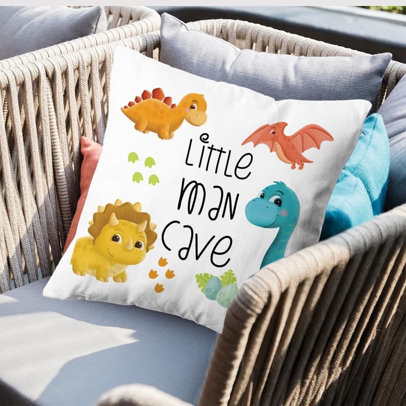 Dinosaur Throw Pillow Covers for Kids' Rooms - Soft Flannel Decor