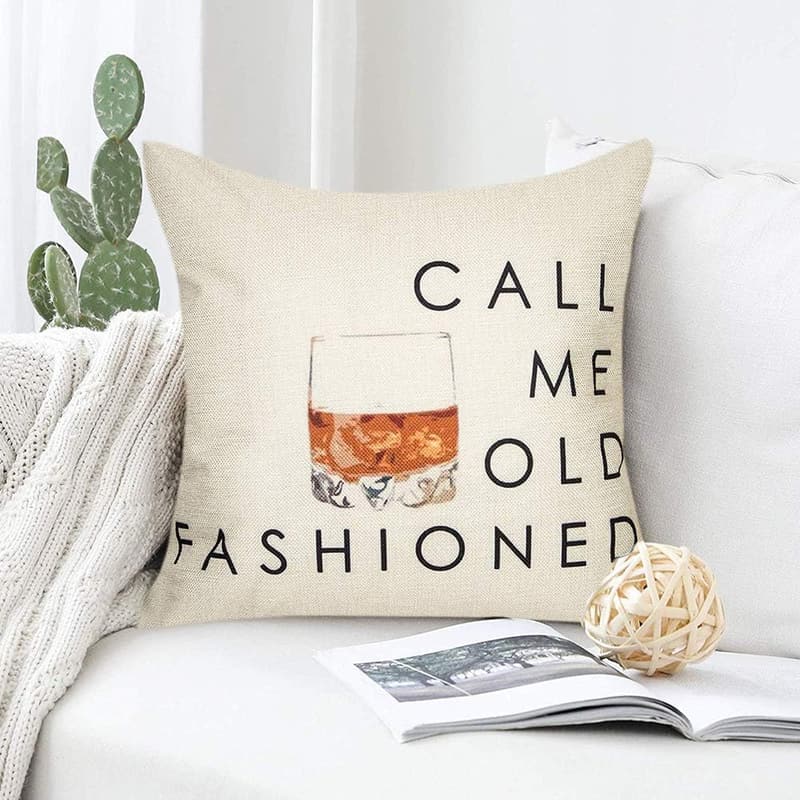 Old Fashioned Quote Throw Pillow Cover - Red Christmas Decor 18