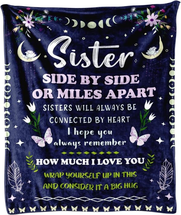 Sister Birthday Gift - Cozy Fleece Throw Blanket 50