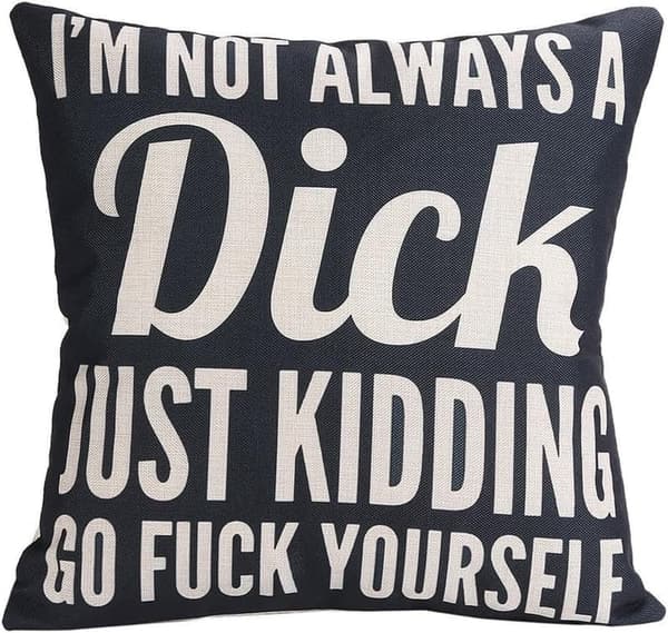 Funny Printed Cotton Linen Throw Pillow Case for Men - 18x18