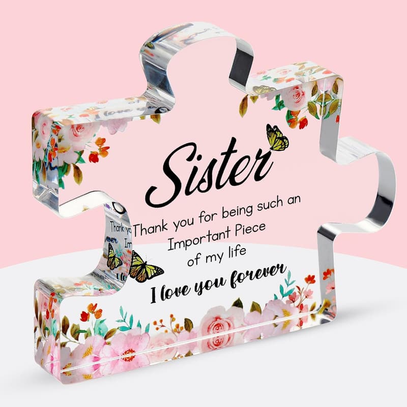Sister Engraved Acrylic Puzzle Piece for Mother's Day