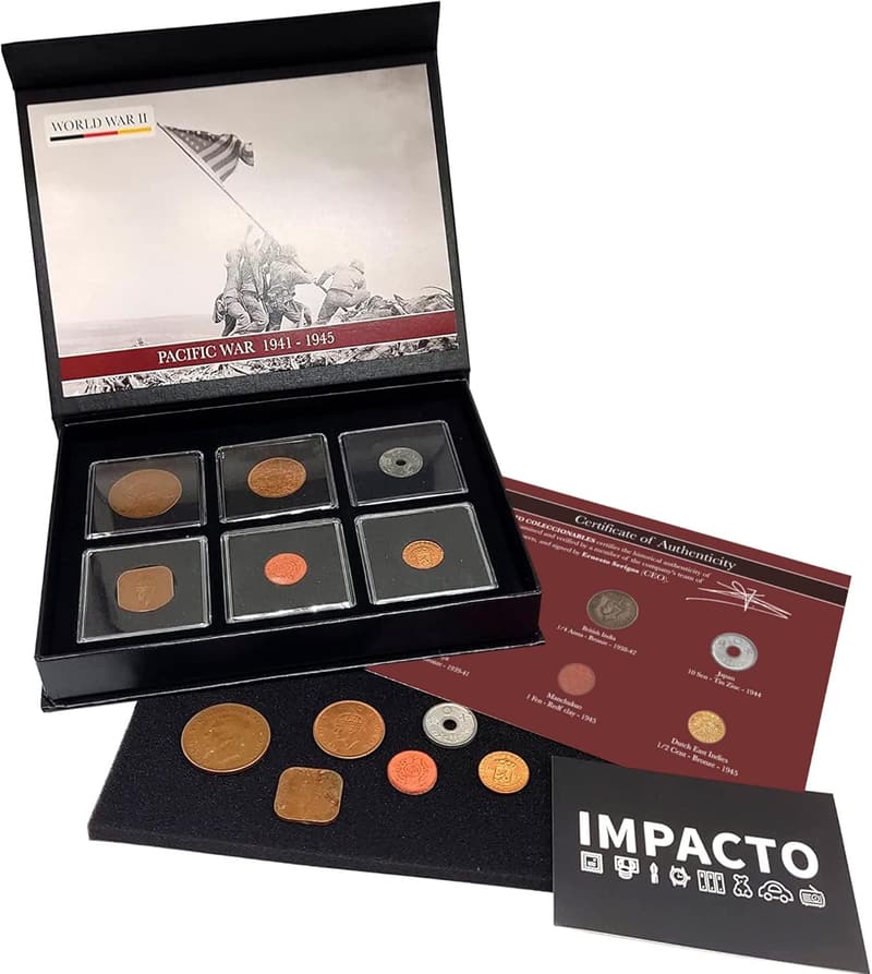 WW2 Pacific Currency Coin Collection with Certificate of Authenticity