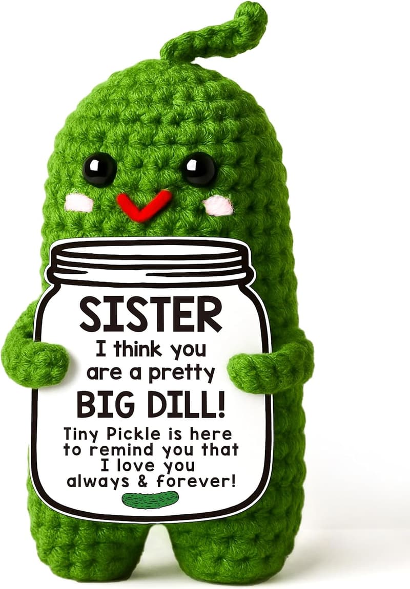 Handmade Crochet Pickle - Unique Gift for Sisters 2024