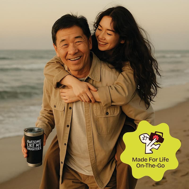 Daughter's Birthday Gift: Stainless Steel Tumbler for Dad