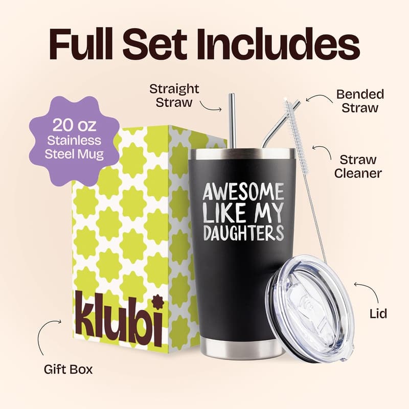 Daughter's Birthday Gift: Stainless Steel Tumbler for Dad