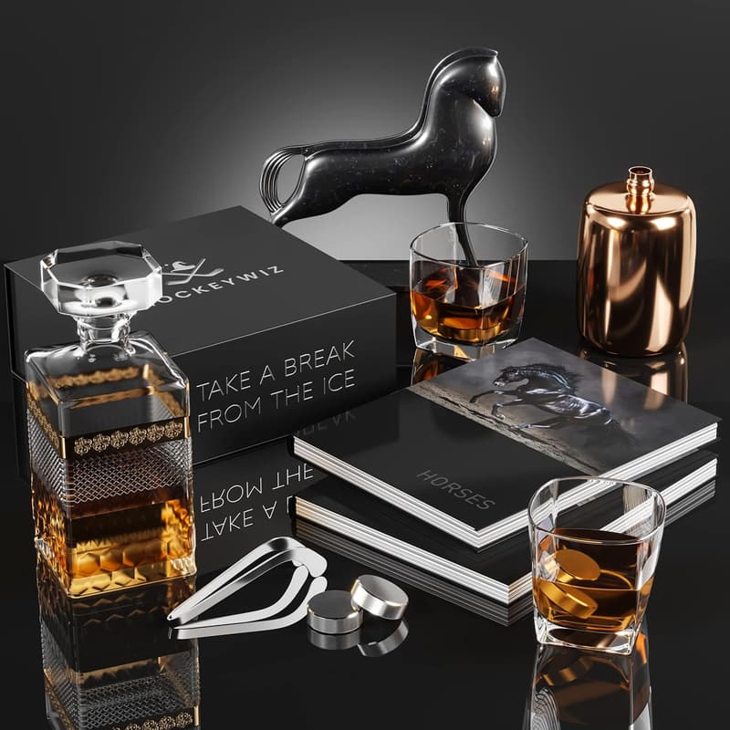 Father's Day Whiskey Stone Set with Cooling Gel & Glasses
