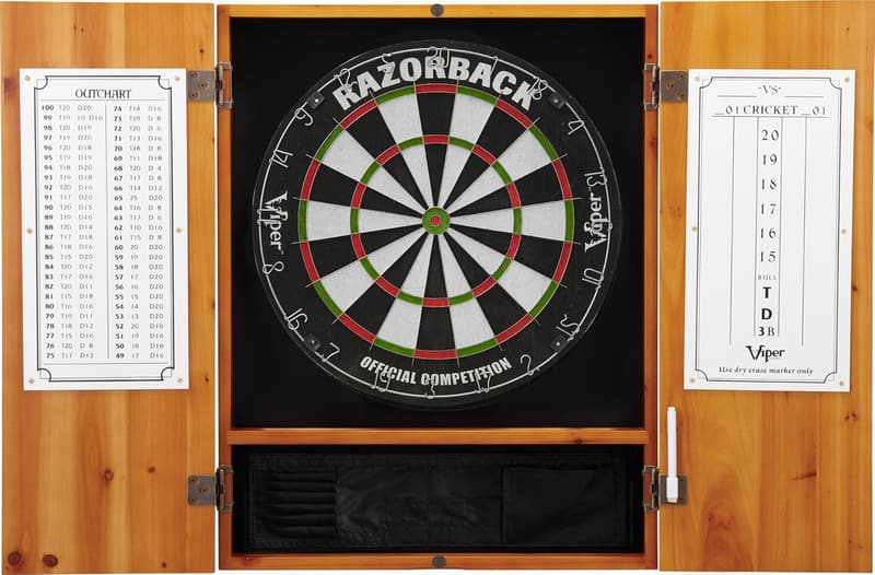 Metropolitan Solid Wood Dartboard Bundle with Steel-Tip Darts