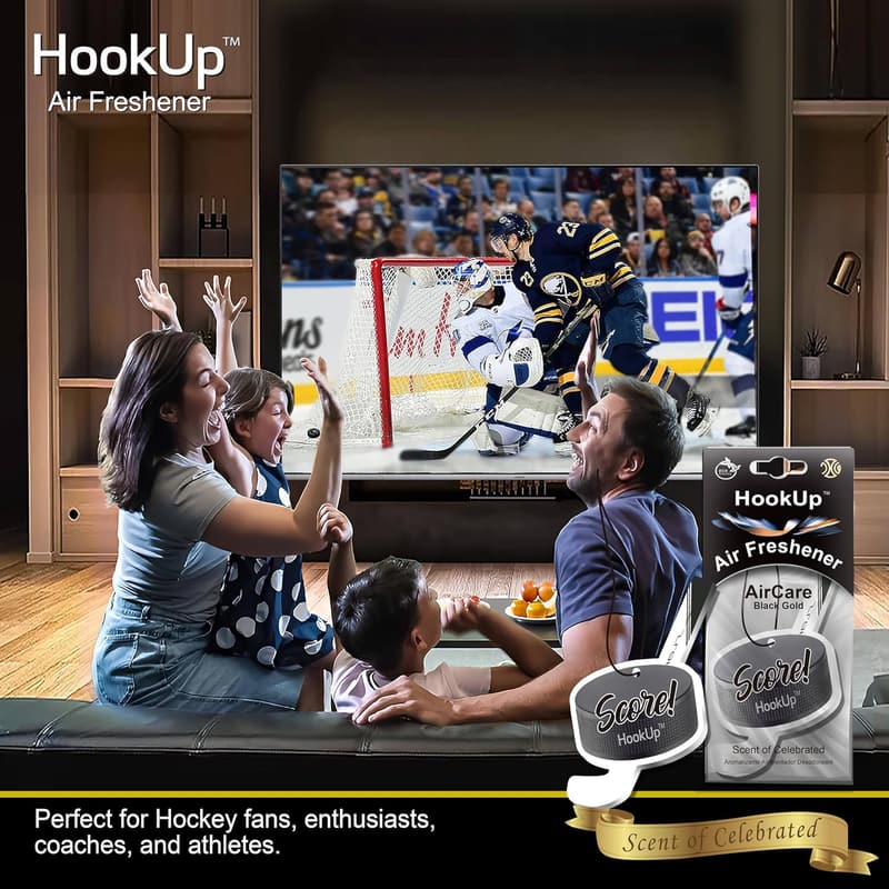 Hockey Air Freshener Set - Extra Strong Black Gold Scent - 4 Pack