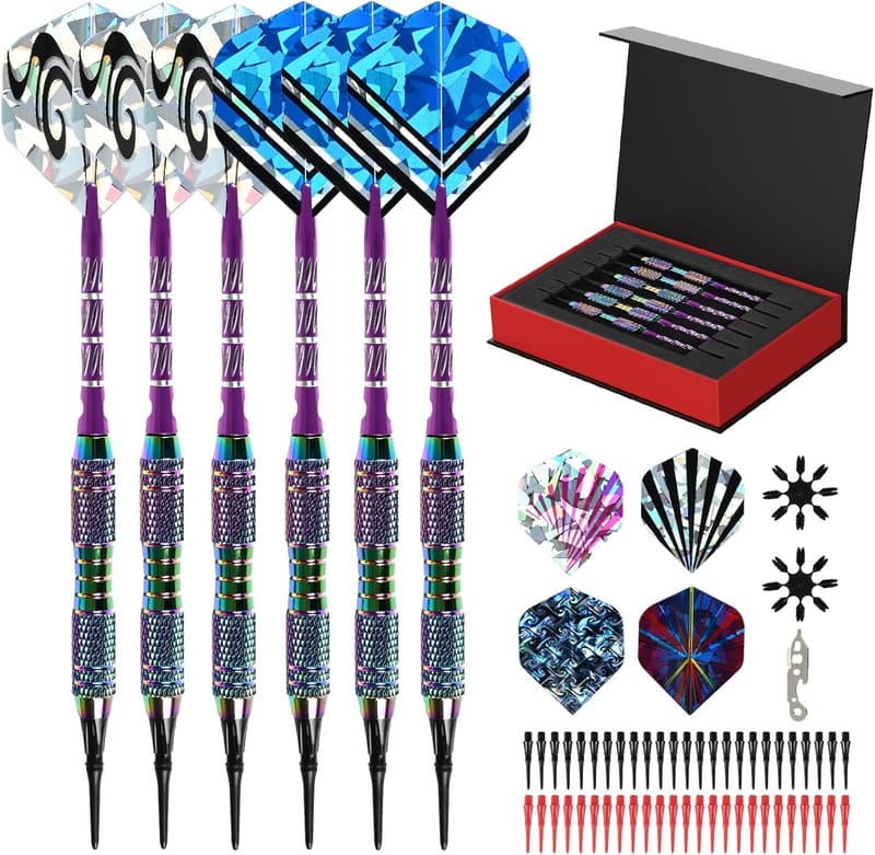 Professional Soft Tip Darts Set for Electronic Dartboards - 6 Pcs