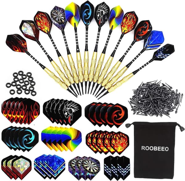 12-Piece Soft Tip Dart Set with 200 Extra Tips & Bag