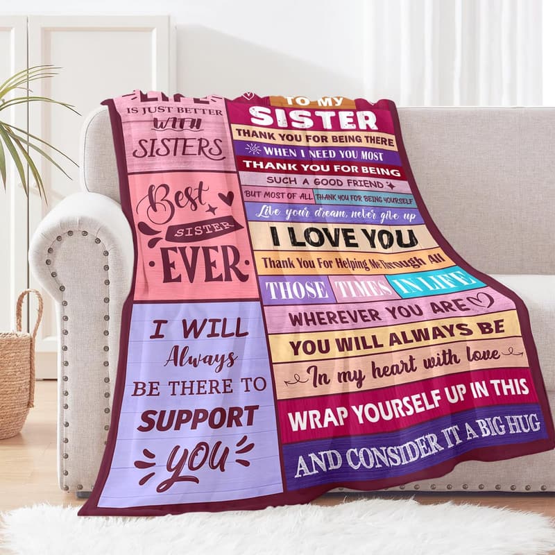 Birthday Gift for Sister - Soft Flannel Throw Blanket 50