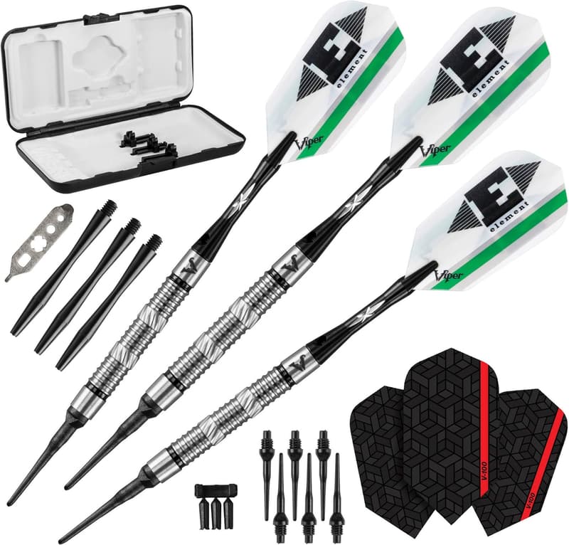 Viper Element 90% Tungsten Soft Tip Darts with Travel Case