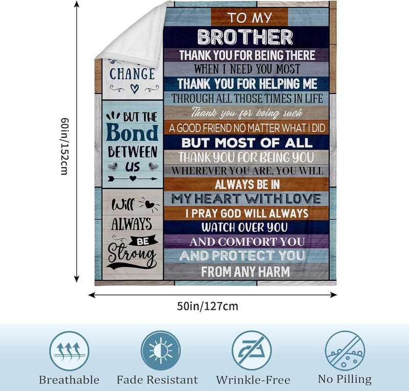 Brother Birthday Blanket Gift – Cozy 50