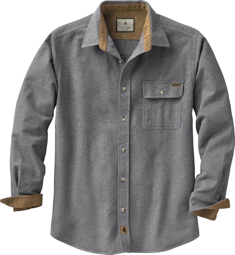 Men's Buck Camp Flannel Shirt with Corduroy Cuffs