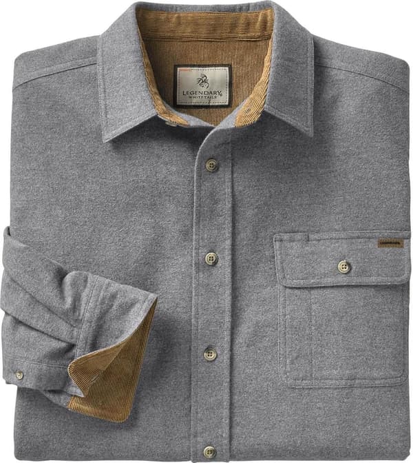 Men's Buck Camp Flannel Shirt with Corduroy Cuffs