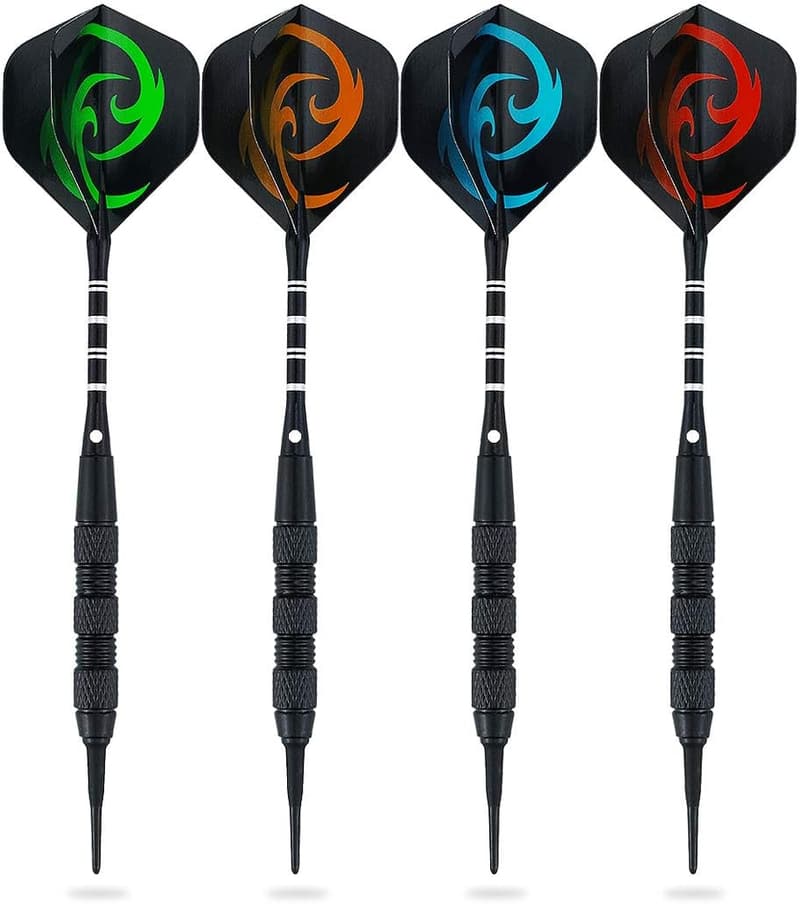 Professional Soft Tip Darts Set - 18g, Aluminum Shafts, Extra Tips