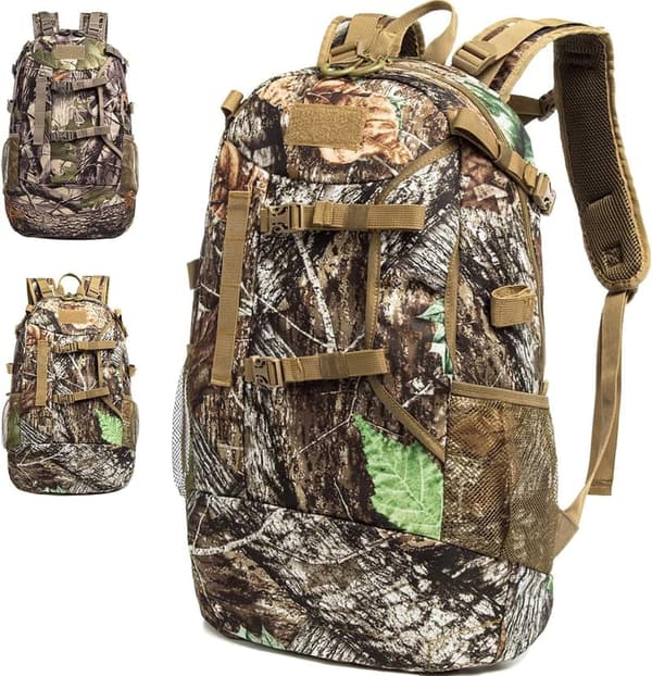 Khaki Outdoor Hunting Backpack with Rain Cover