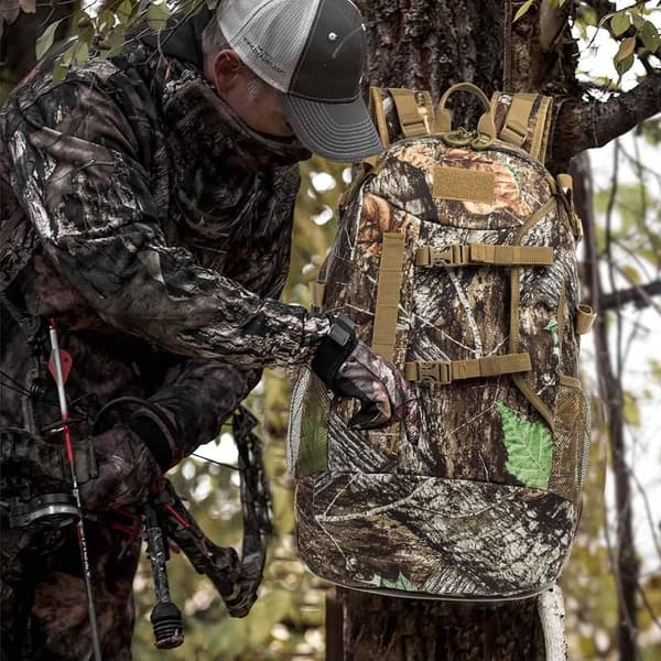 Khaki Outdoor Hunting Backpack with Rain Cover