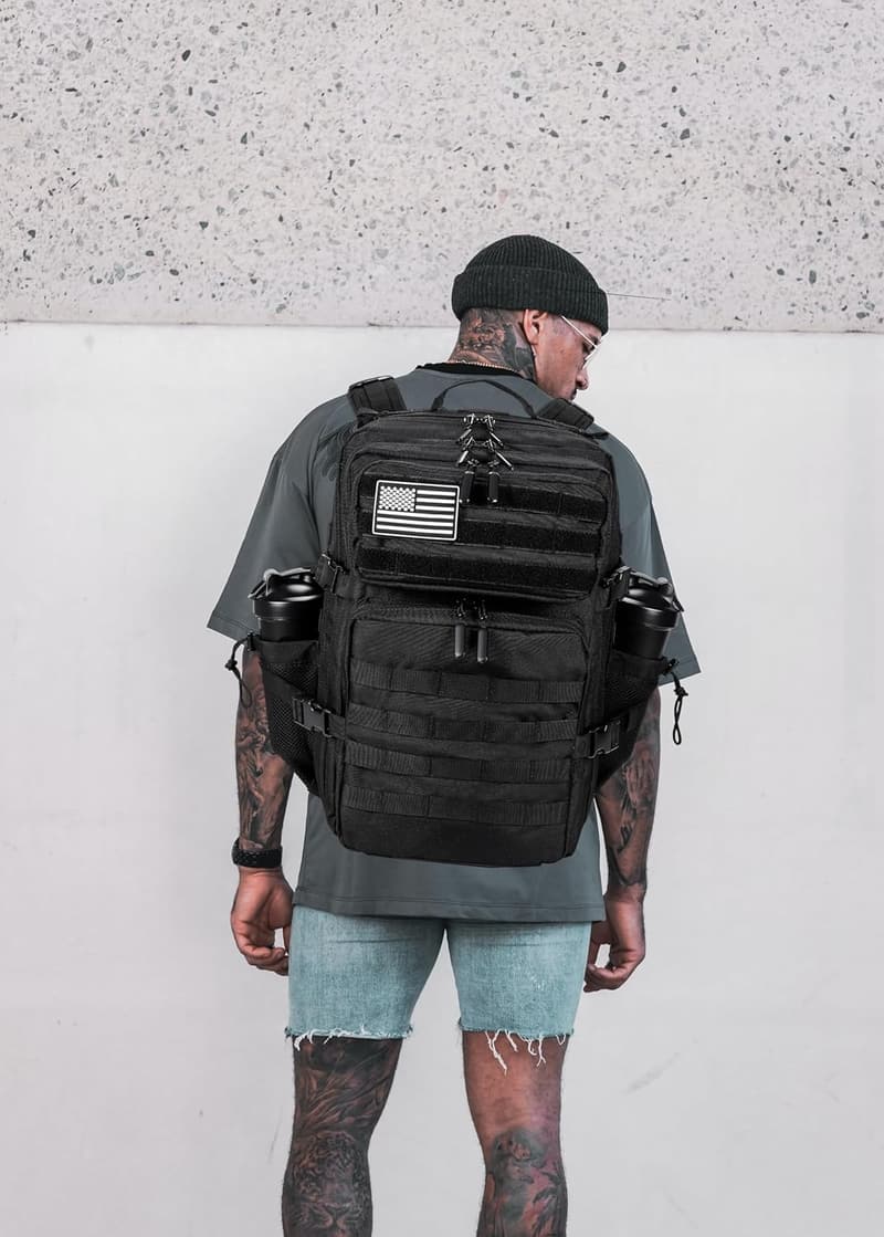 45L Tactical Backpack for Men and Women - Black Rucksack