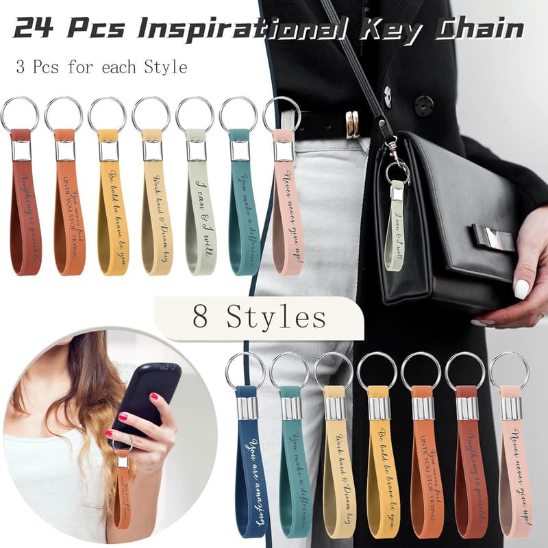 Employee Appreciation Inspirational Keychain Set for Women