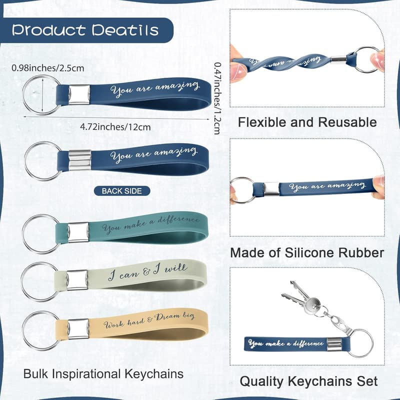Employee Appreciation Inspirational Keychain Set for Women