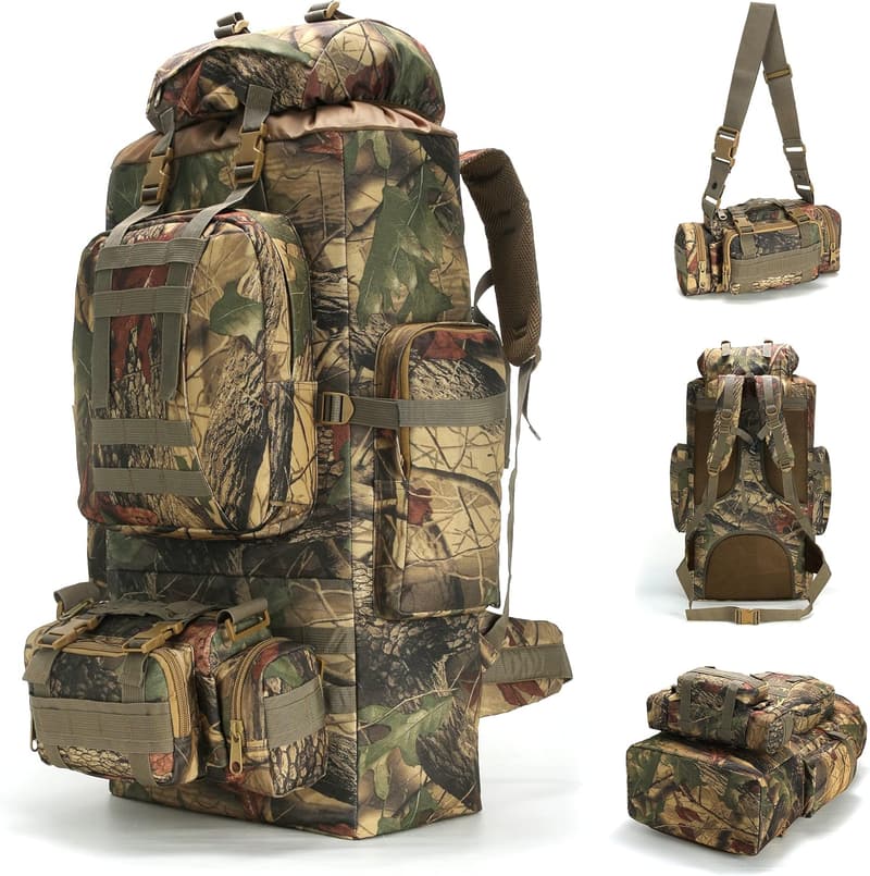Military-Style Molle 100L Hiking Backpack for Camping