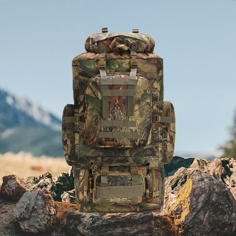 Military-Style Molle 100L Hiking Backpack for Camping