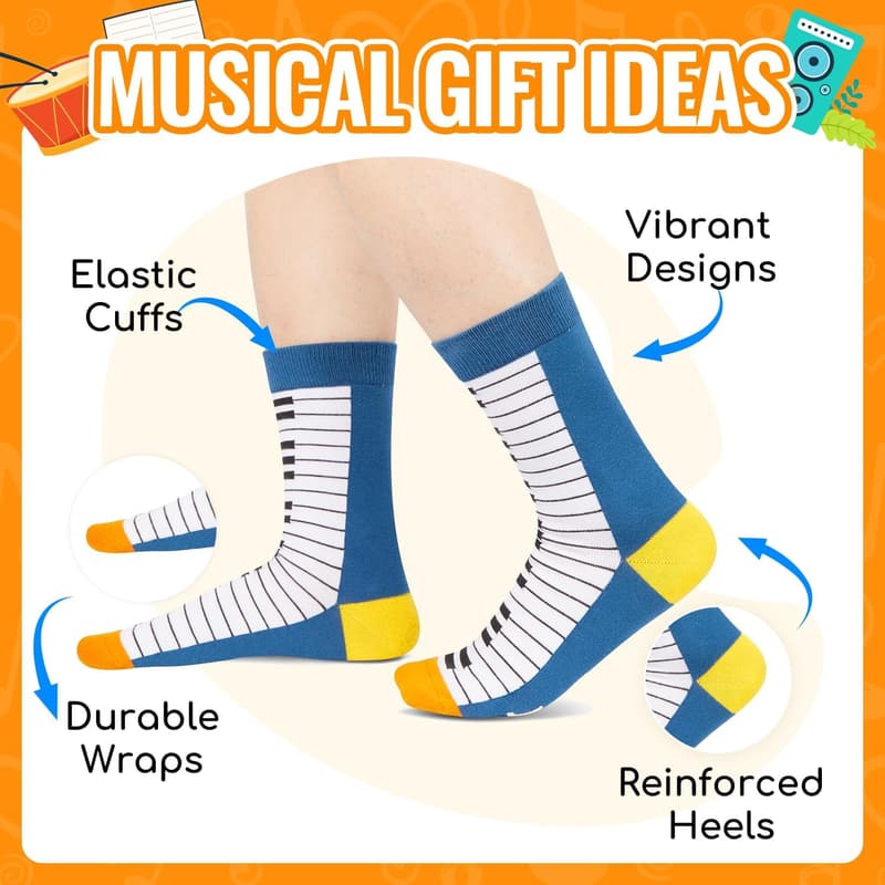 Funny Music Socks for Musicians - Gift for Teens & Adults
