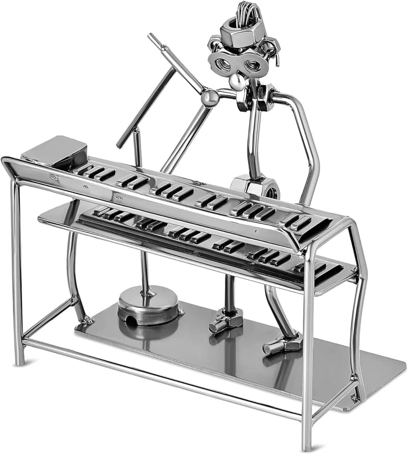 Silver-Tone Keyboard Singer Figurine - 6