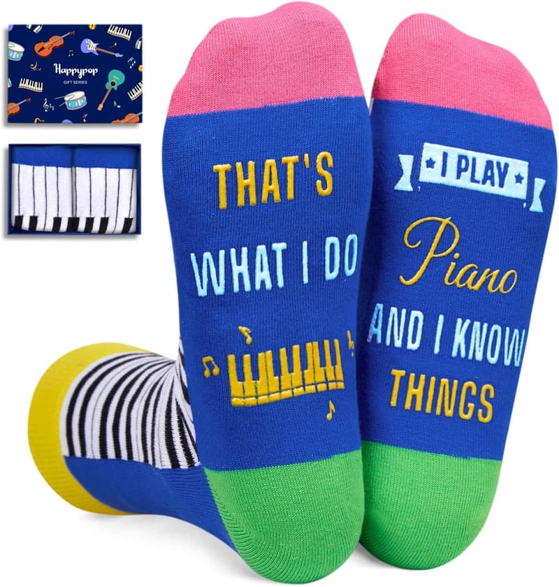 Musical Gifts: Trombone & Piano Socks for Music Lovers