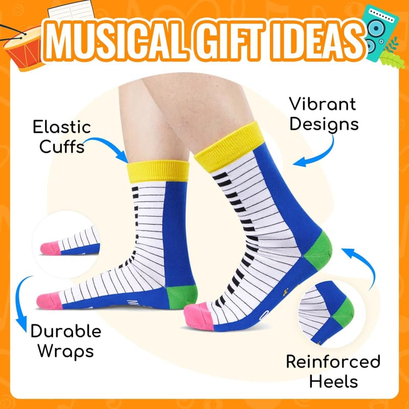 Musical Gifts: Trombone & Piano Socks for Music Lovers